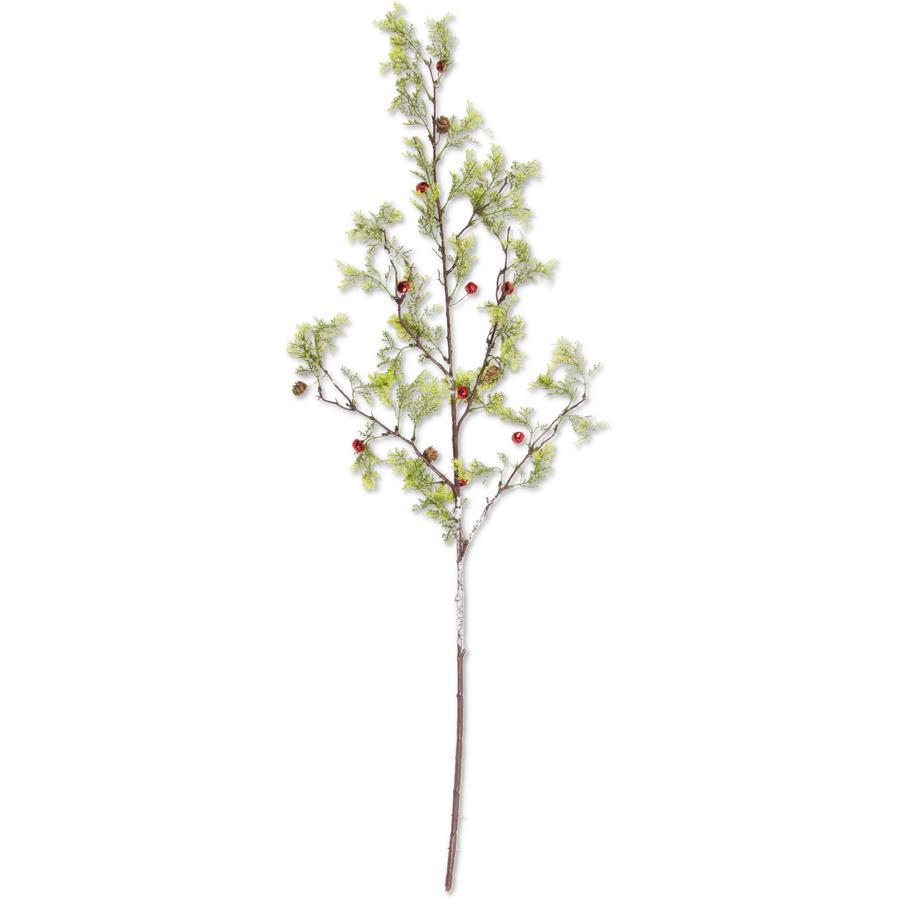 38" Bald Cypress Branch w- Red Bells & Pinecones