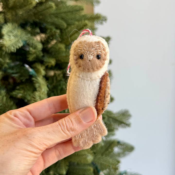 Owl Felt Wool Ornament
