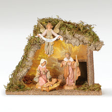 Load image into Gallery viewer, Lighted Nativity Set with Stable- 4 piece
