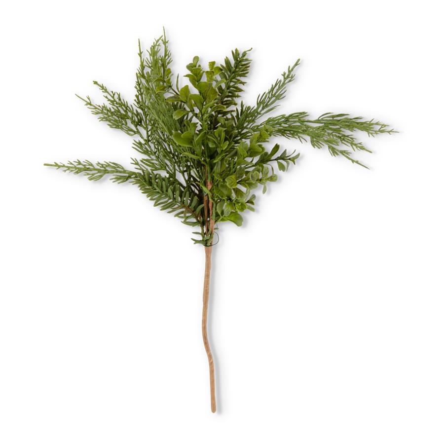 18" Real Touch Boxwood and Mixed Pine Pick