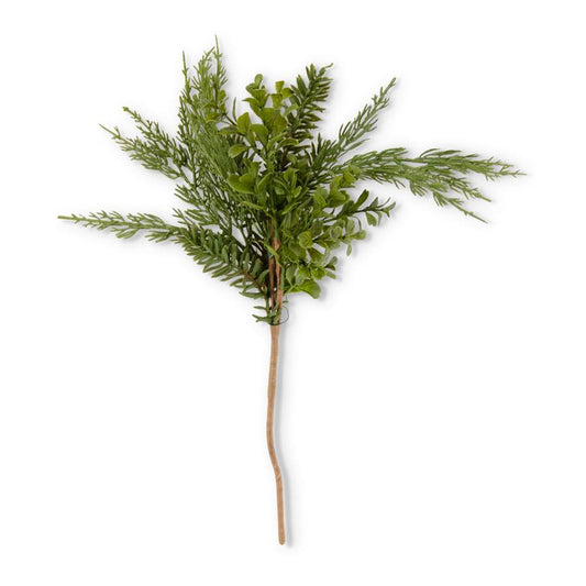 18" Real Touch Boxwood and Mixed Pine Pick