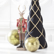 Load image into Gallery viewer, 15&quot; Resin Deer Soldier Holding Teddy Bear
