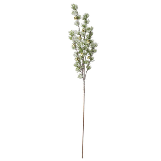 37.5" Snowy Pine Stem w/Gold Bells