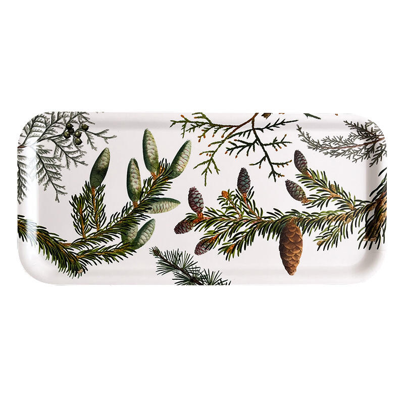 12.5x6" Wood Serving Tray- Pine Trees