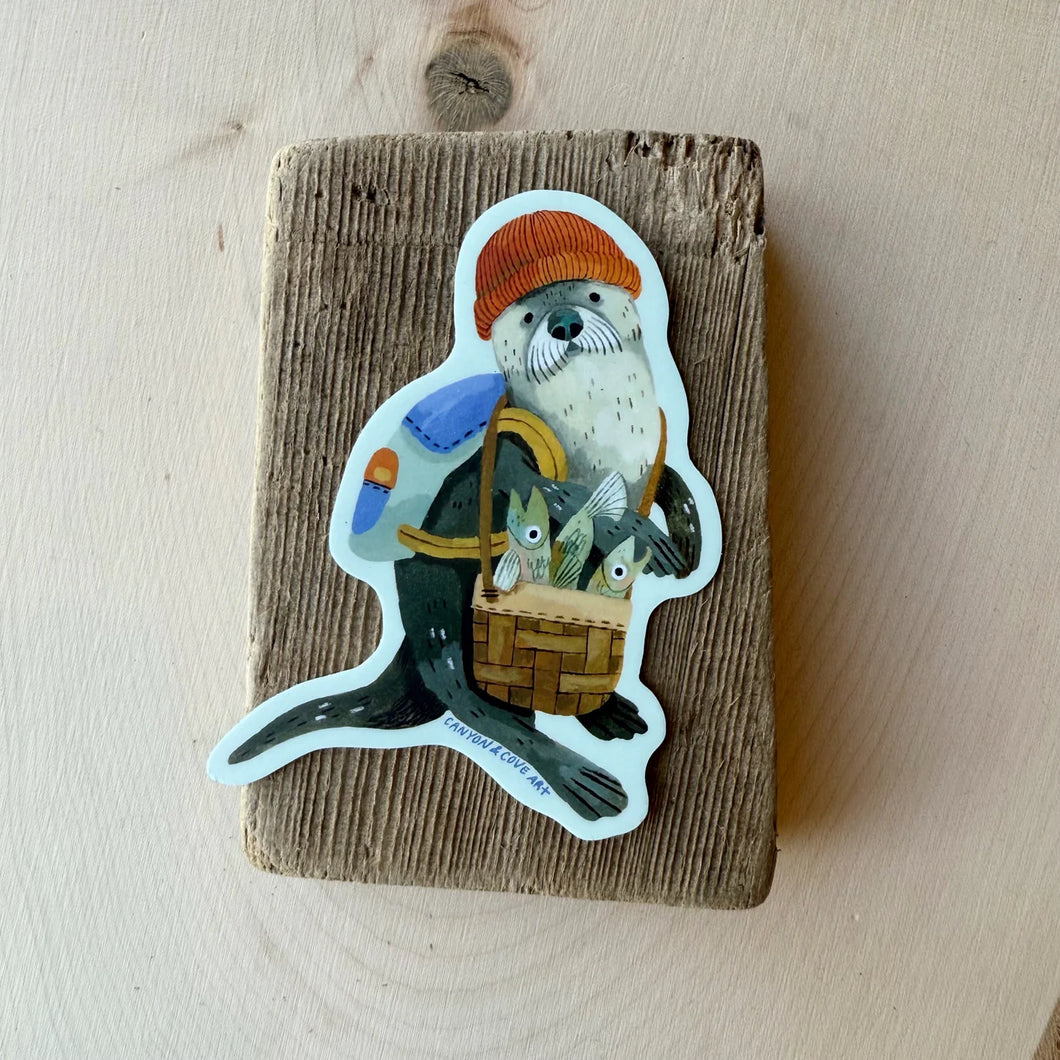 Sticker Fishing Otter