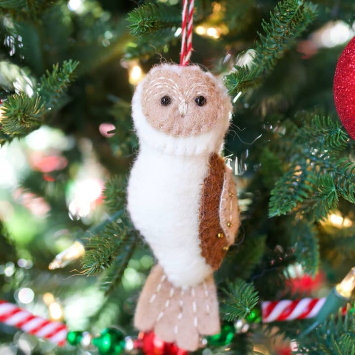 Owl Felt Wool Ornament