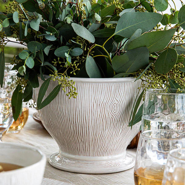 9" Blenheim Oak Whitwash Cachepot