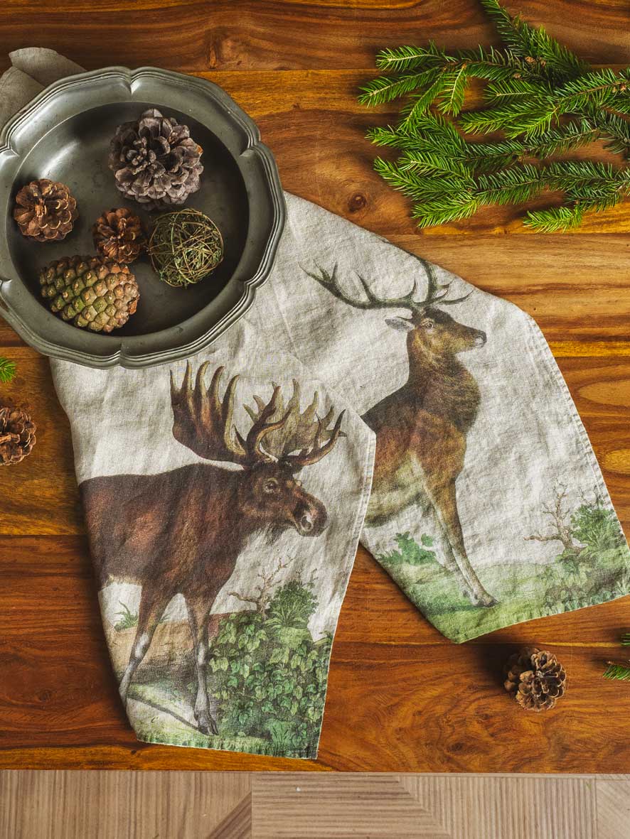 18x27 Moose Linen Kitchen Towel