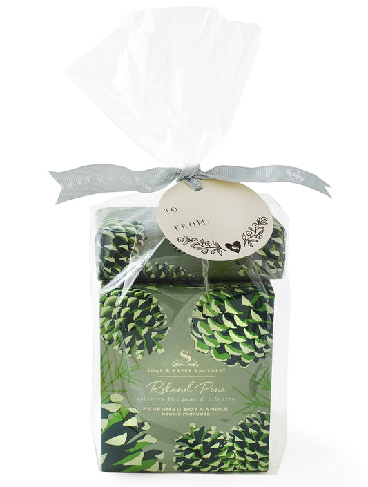 Roland Pine 9.5 Oz Large Soy Candle & 5 Oz Soap Gift Set