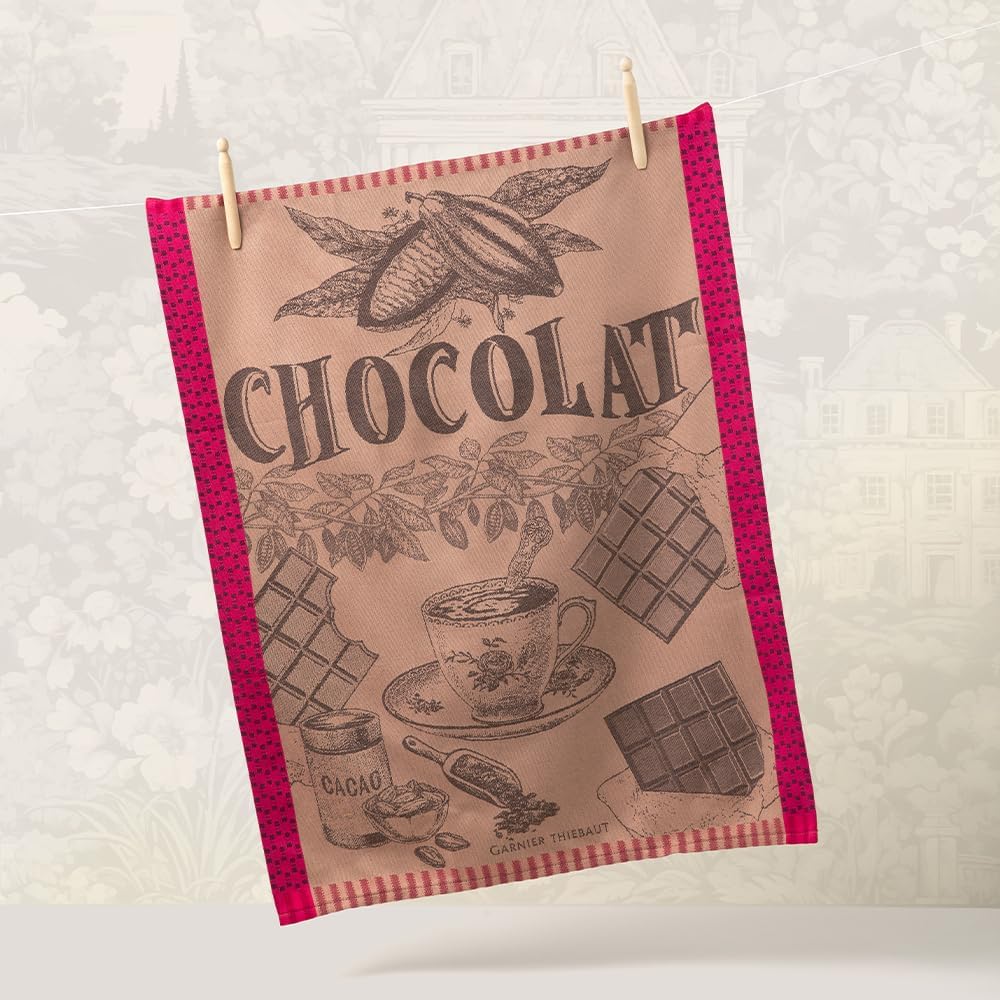 22“x 30” Tasse De Chocolat Fuchsia Kitchen Towel