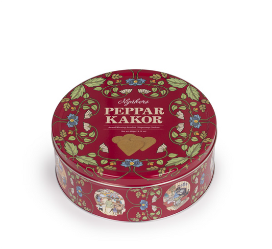 Gingersnaps in Red Rosemaling Tin