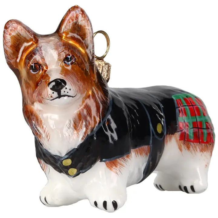 Pembroke Welsh Corgi in Kilt Ornament
