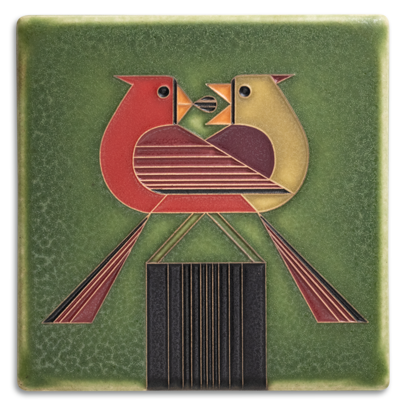 6x6 Redbird Romance, Green