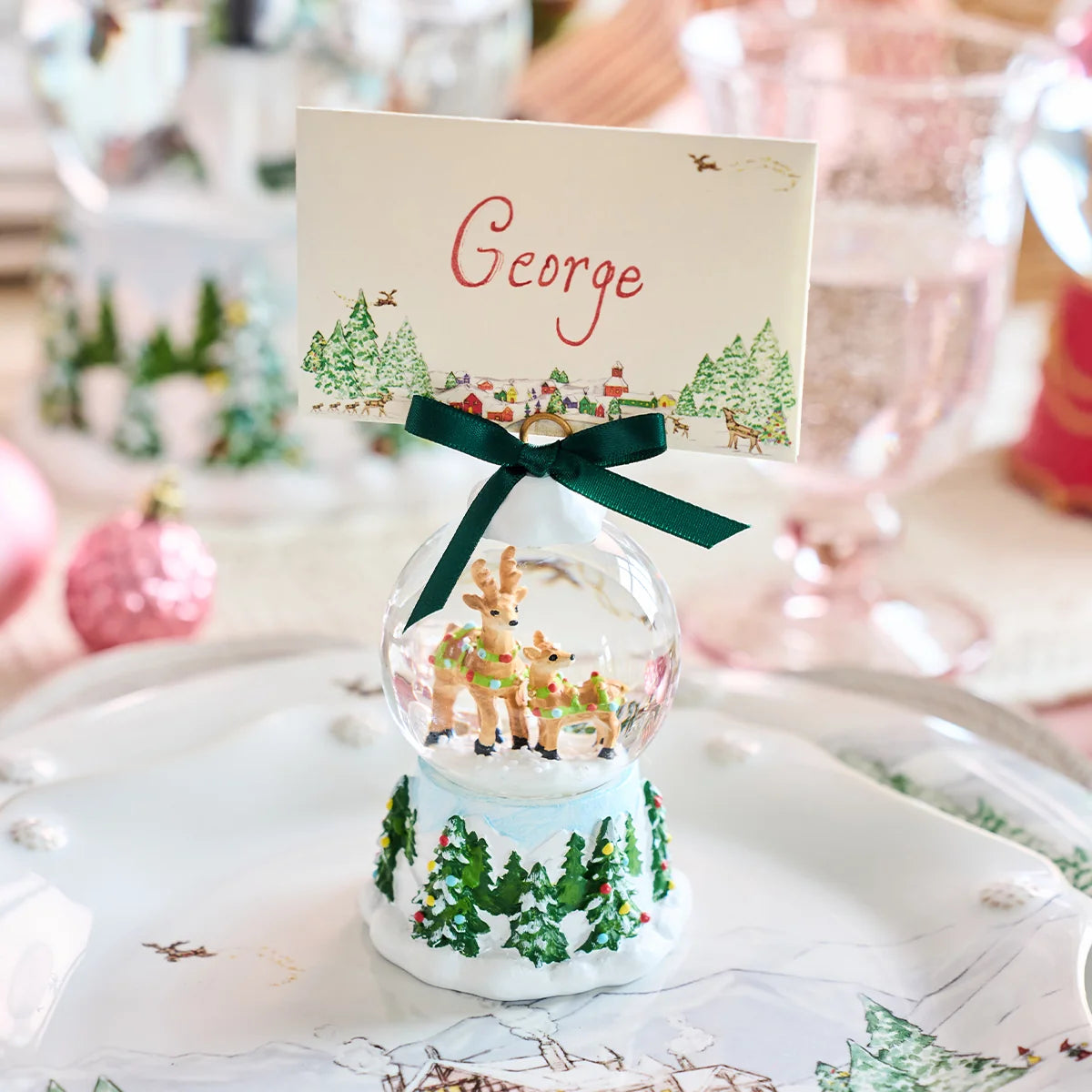 Berry & Thread  North Pole Snow Globe Place Card Holder