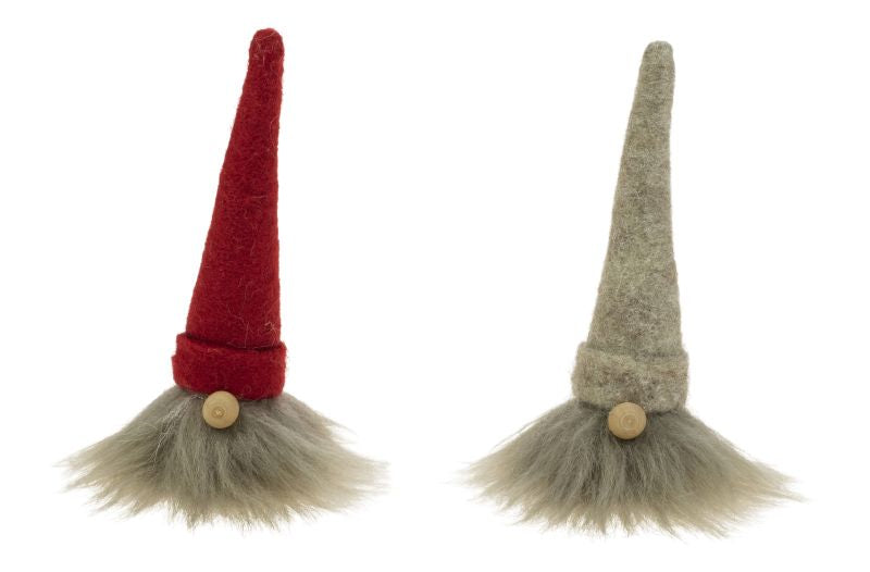 Red & Light Brown Santa Gnome w/Brown Beard, 2 Assorted