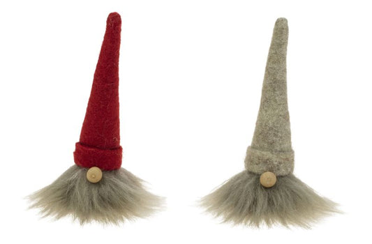 Red & Light Brown Santa Gnome w/Brown Beard, 2 Assorted