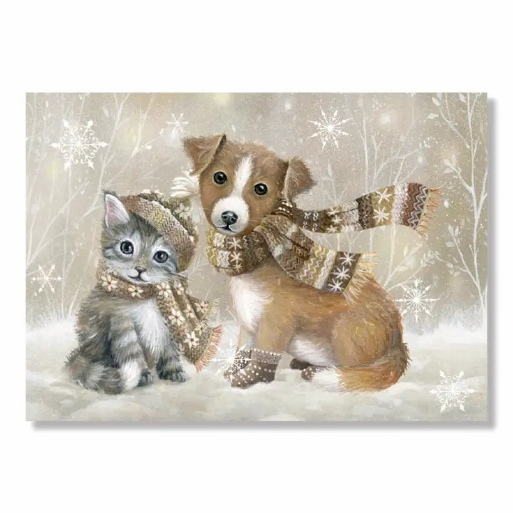 Miniature  Joyful Winter Time Advent Calendar Cards, Pack of 24