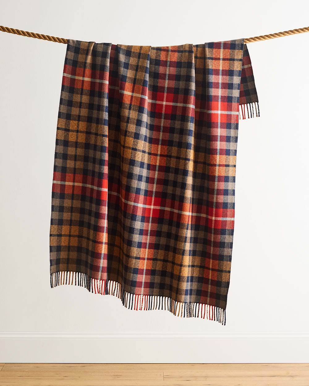 54" x 60" Fireside Throw- Hickory Navy/Rust