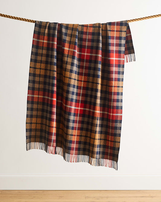 54" x 60" Fireside Throw- Hickory Navy/Rust