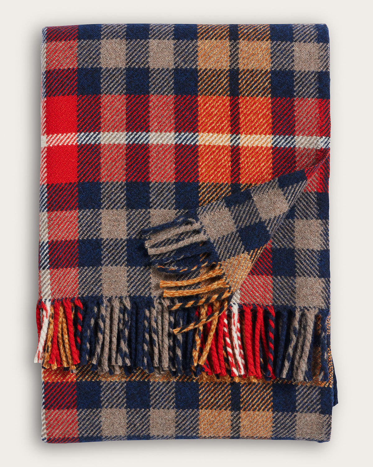 54" x 60" Fireside Throw- Hickory Navy/Rust