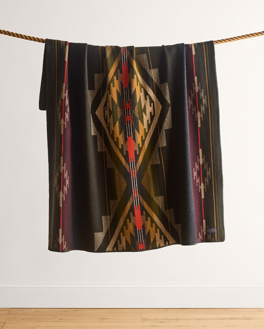 54x64" Tumalo Throw Blanket- Olive multi color
