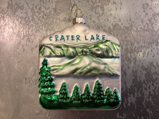 Crater Lake Glass Ornament