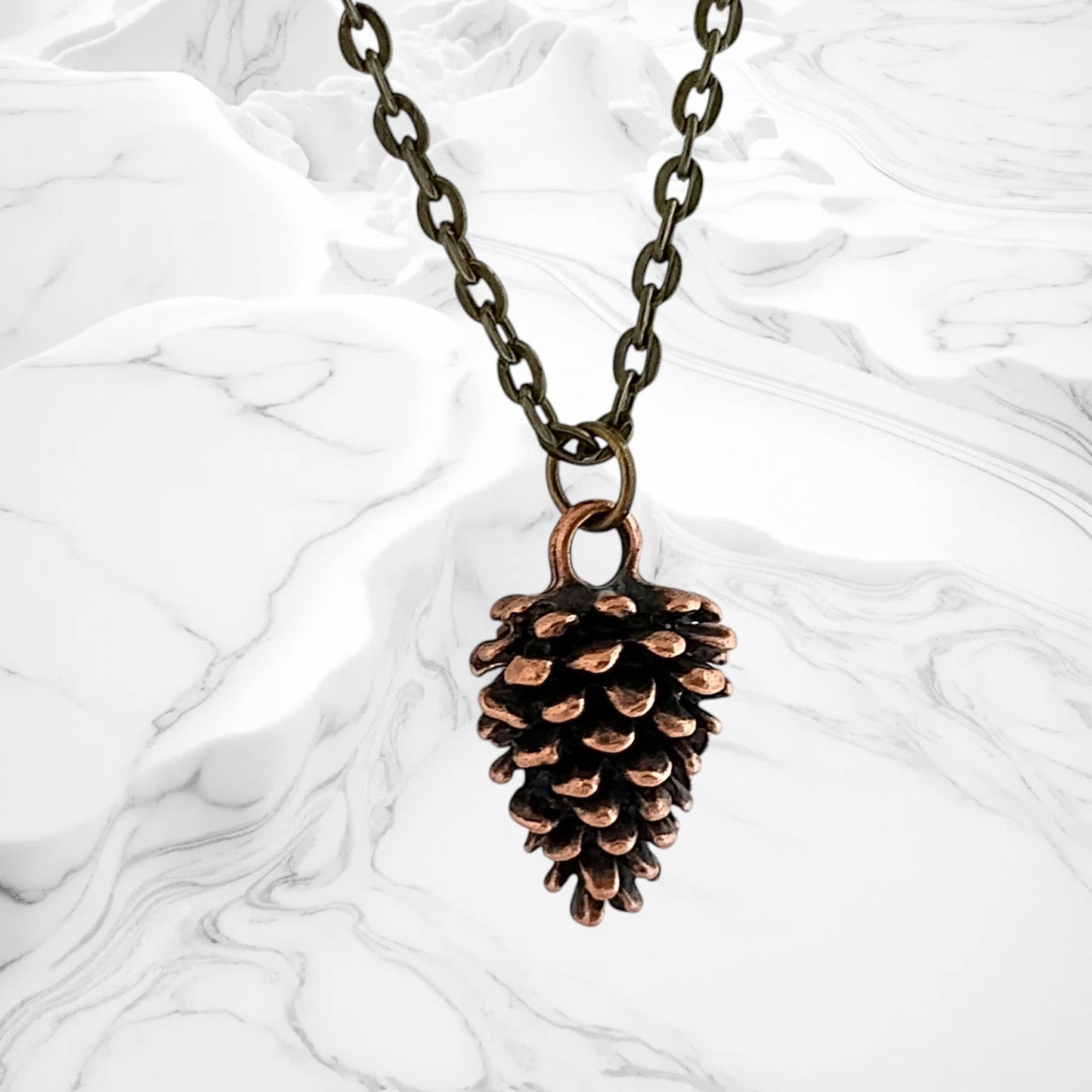 Pine Cone Necklace, Silver or Bronze : Bronze