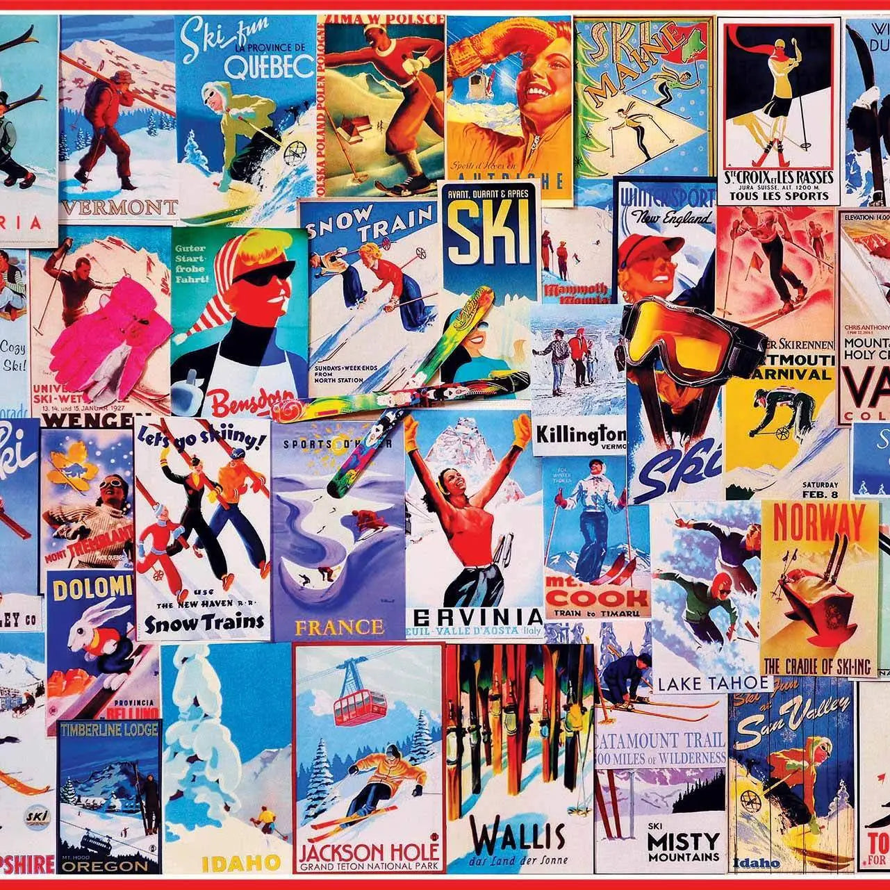 24x30" Ski Posters - 1000 Piece Jigsaw Puzzle