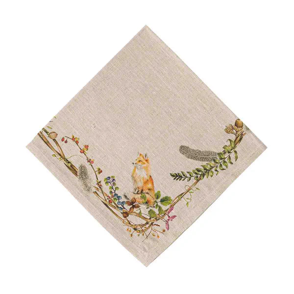 22" Forest Walk Linen Napkins w- Animals
