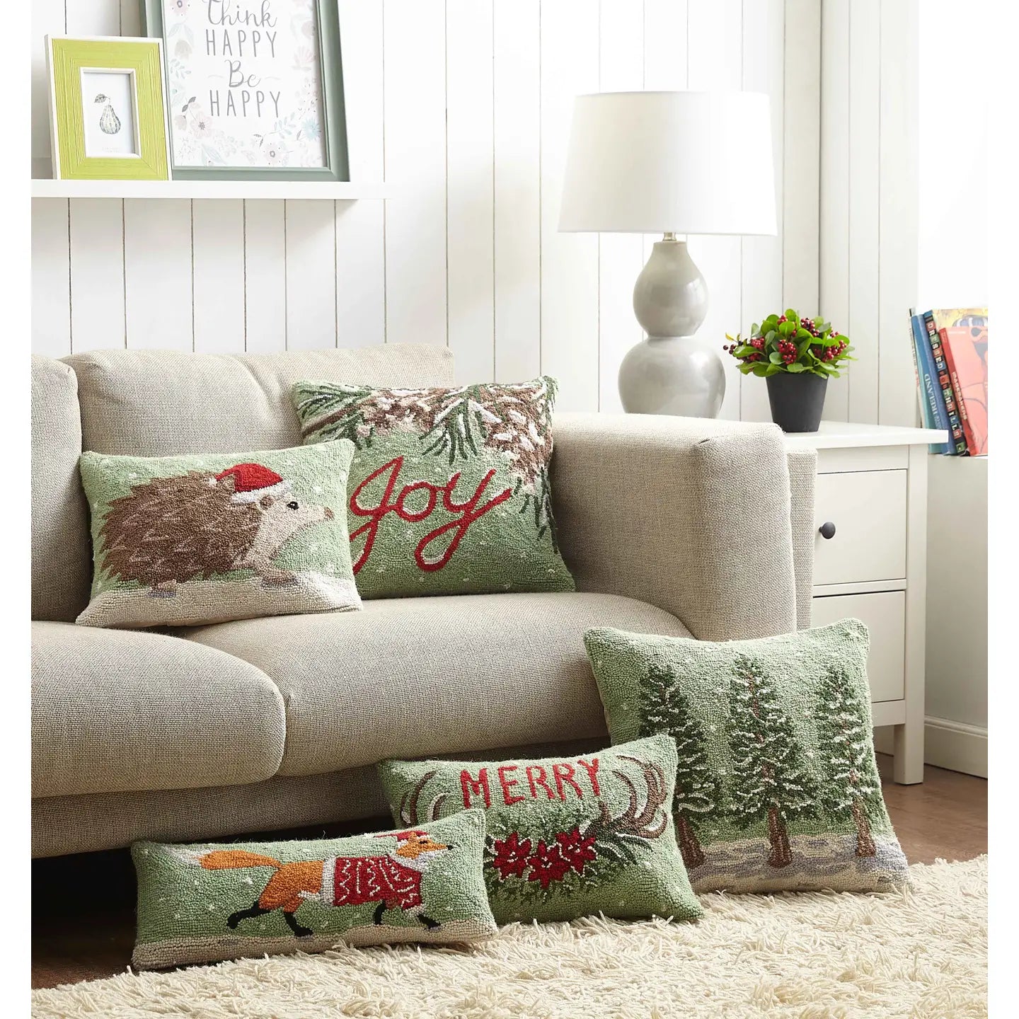 18" x 14" Christmas Hedgehog Pillow