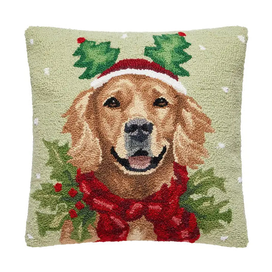 Holiday Retriever Hook Pillow