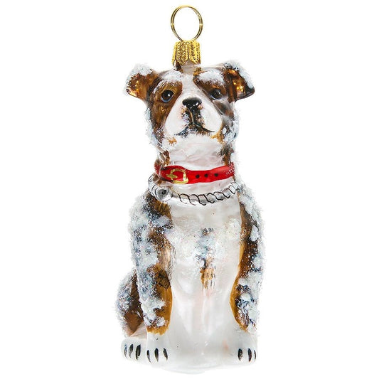 American Staffordshire - Snowy Version Ornament