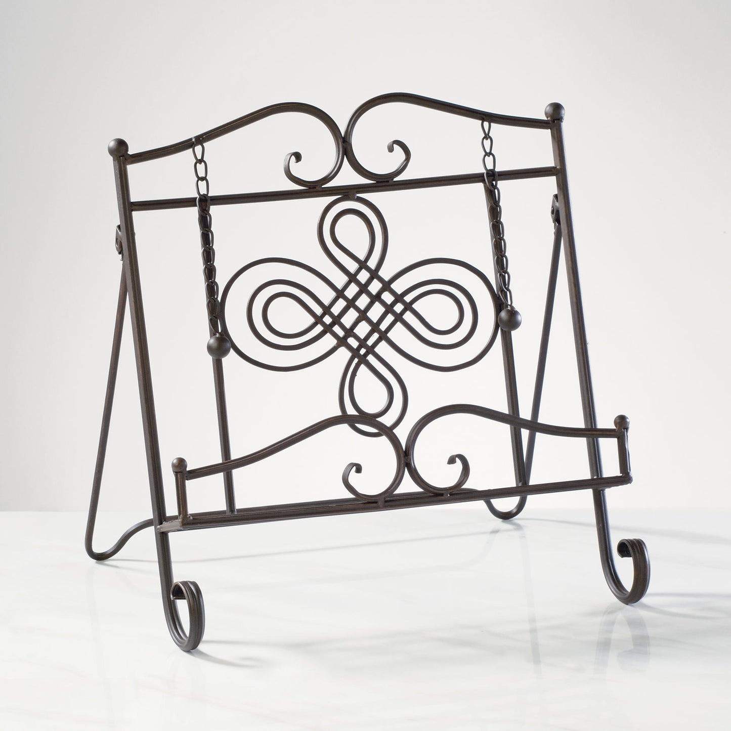 Metal Swirl Cookbook Stand, Brown