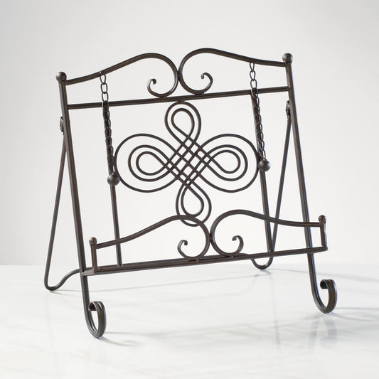 Metal Swirl Cookbook Stand, Brown