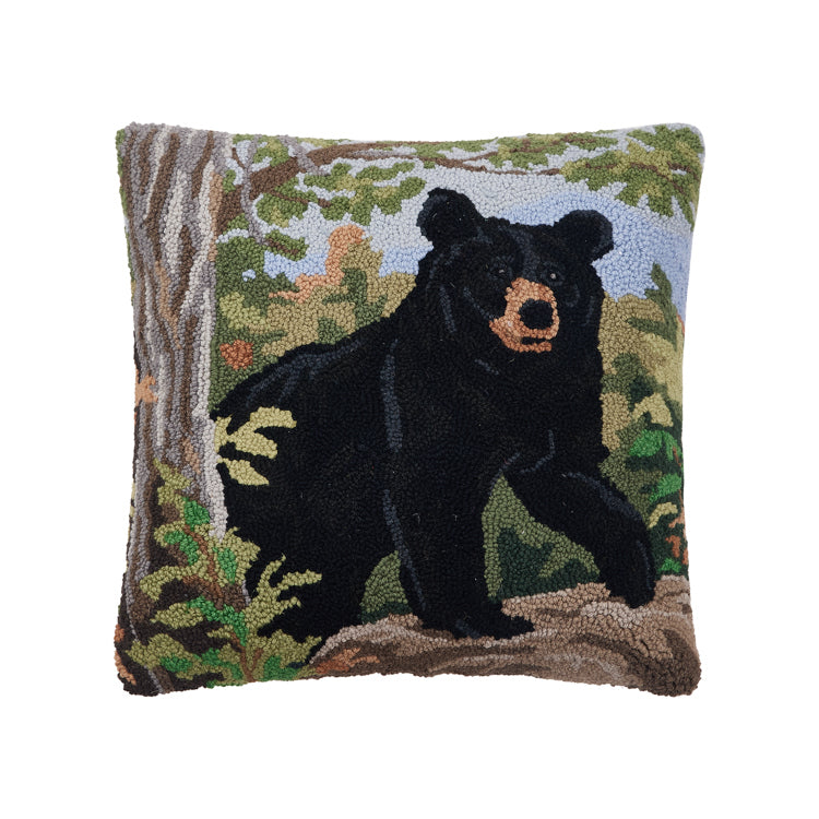 18" x 18" Black Bear Landscape Pillow