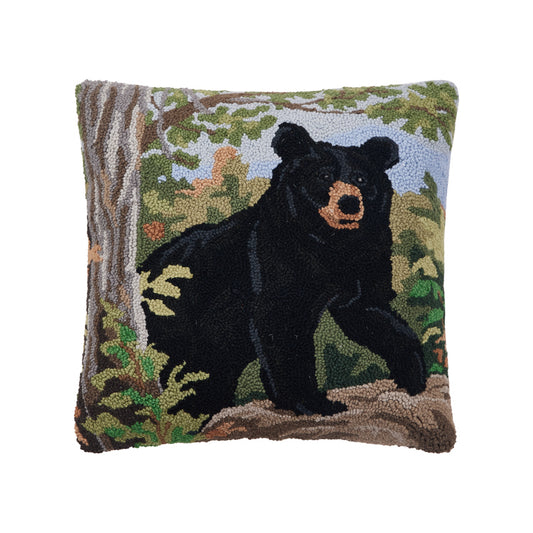 18" x 18" Black Bear Landscape Pillow