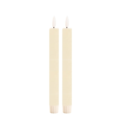 9.5" FIA Wick Taper Candle, Cream, S/2