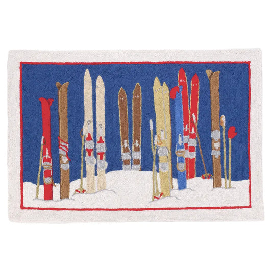 Skis and Poles Hook Rug - Mary Lake Thompson