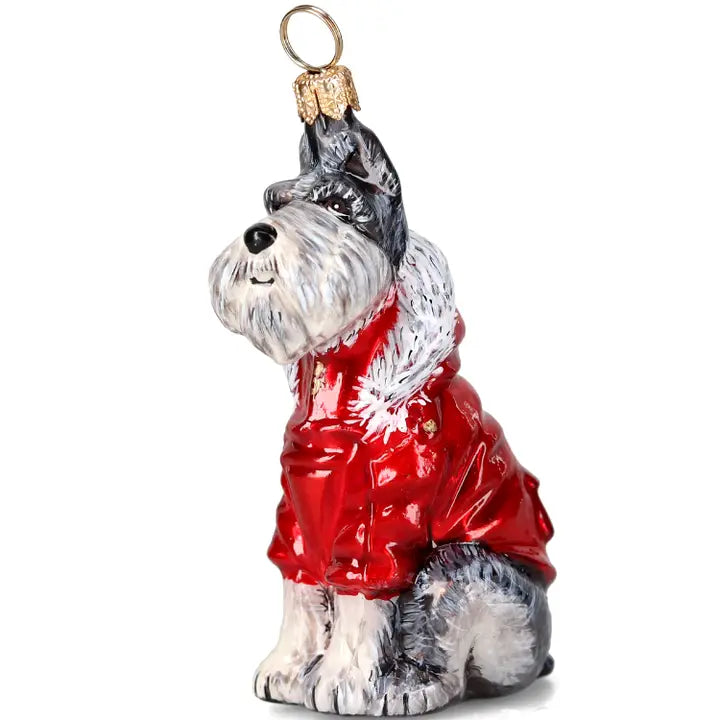 Schnauzer Gray in Winter Coat Ornament