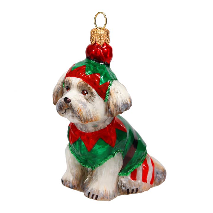 Shih Tzu in Elf Pajamas