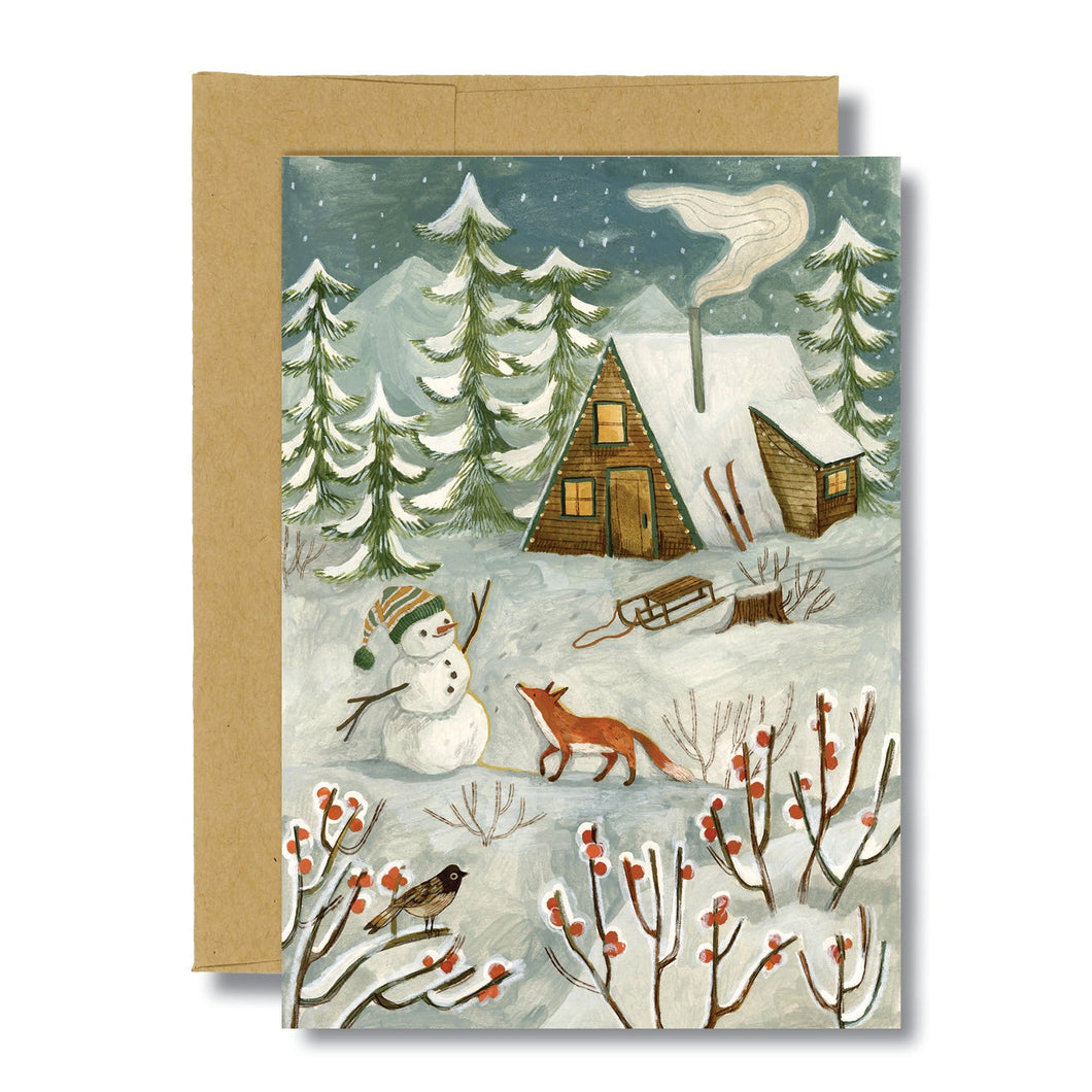 Christmas Cabin 5x7 Card