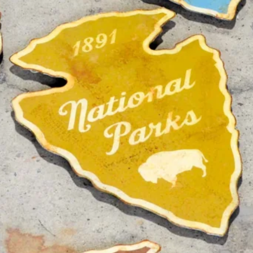 National Park Arrowhead Sign, Metal