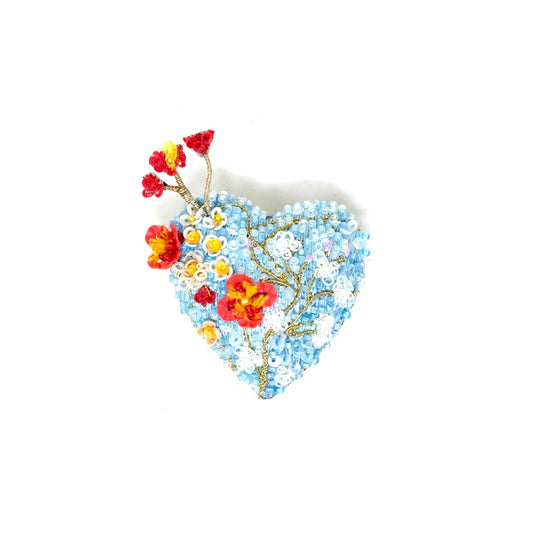 Brooch Pin Heart Blossoms