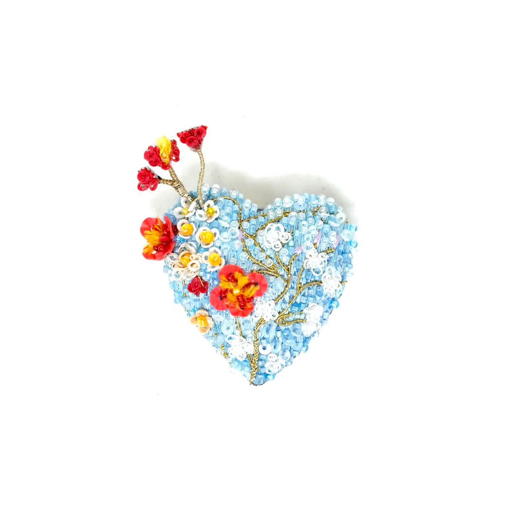 Brooch Pin Heart Blossoms