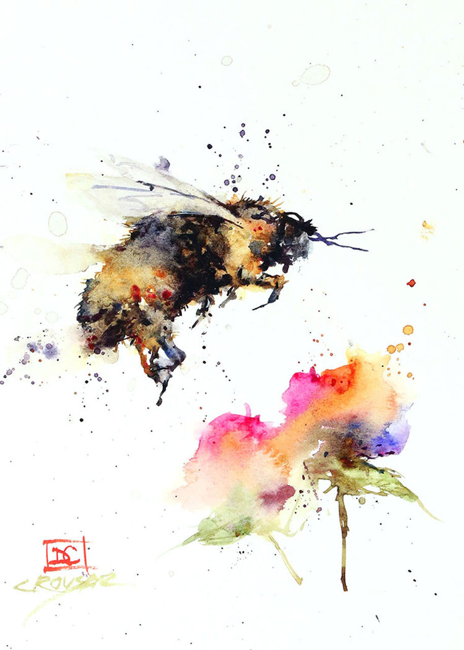 Greeting Card Bumblebee & Flower 5x7