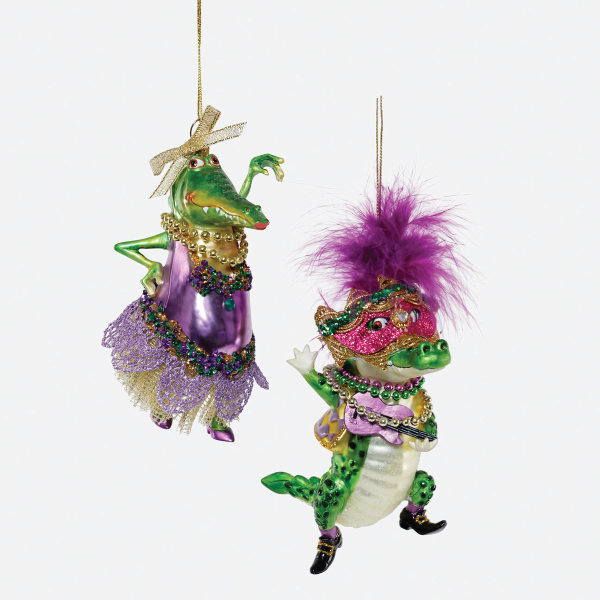 Mardi Gras Crocodile Ornament