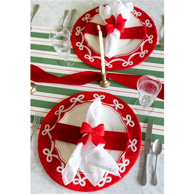 Red Flocked Ribbon