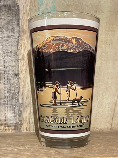 Cascade Lakes P. Boarder Pint Glass