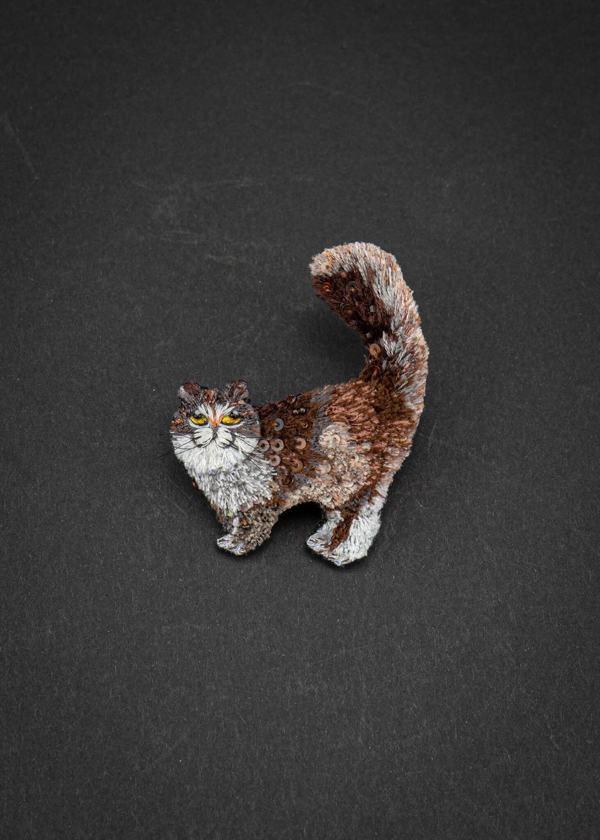 Fluffy Cat Brooch Pin
