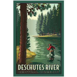 Deschutes River w- Fly Fisherman Notecard